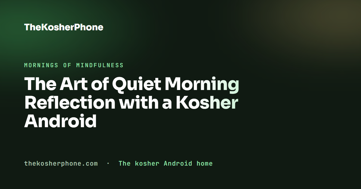 The Art of Quiet Morning Reflection with a Kosher Android